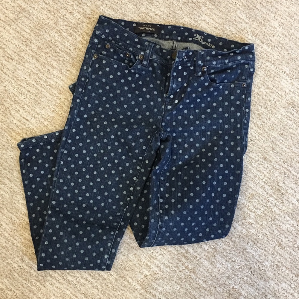 Jcrew Polka Dot Toothpick Jean